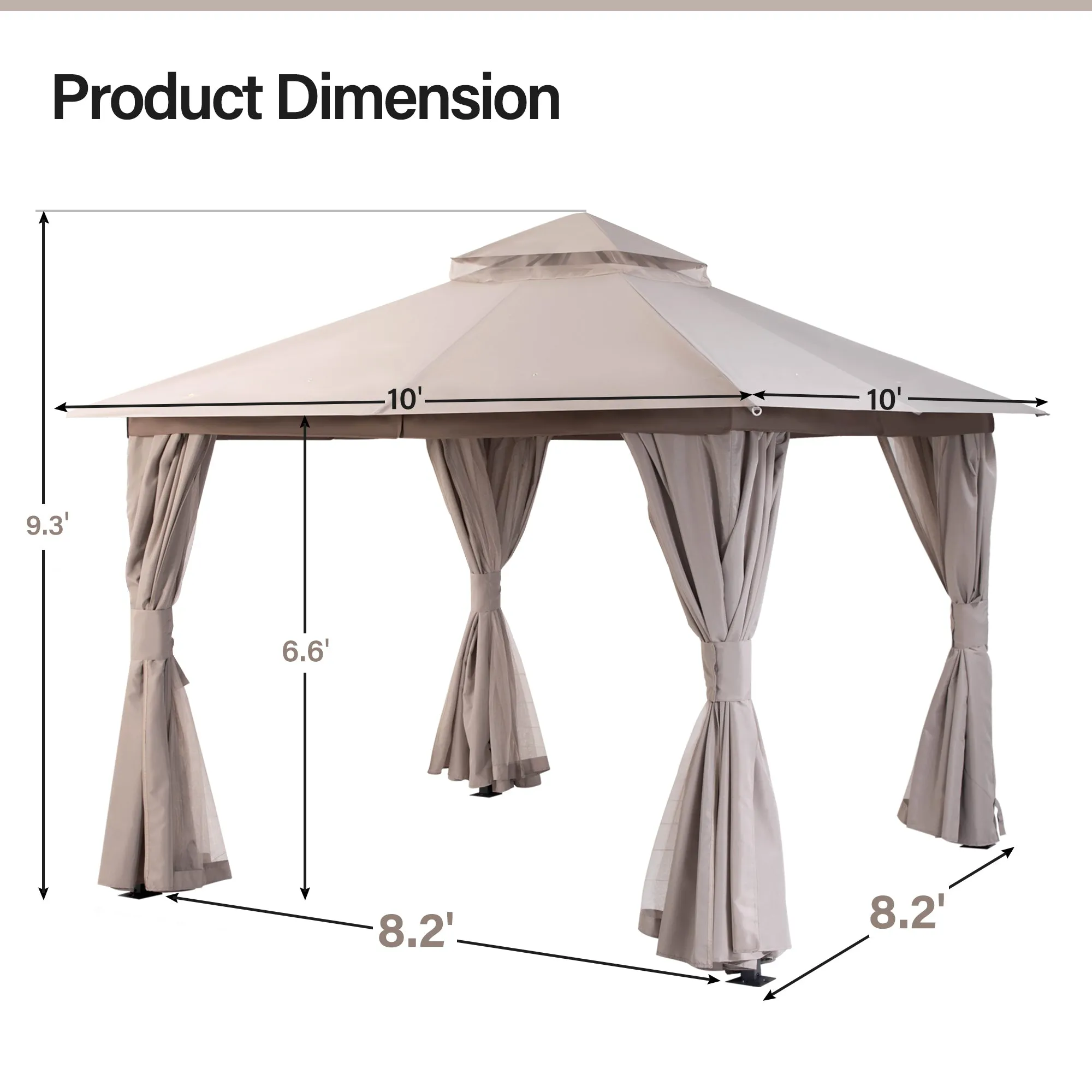 10'X10' Patio Steel Gazebo