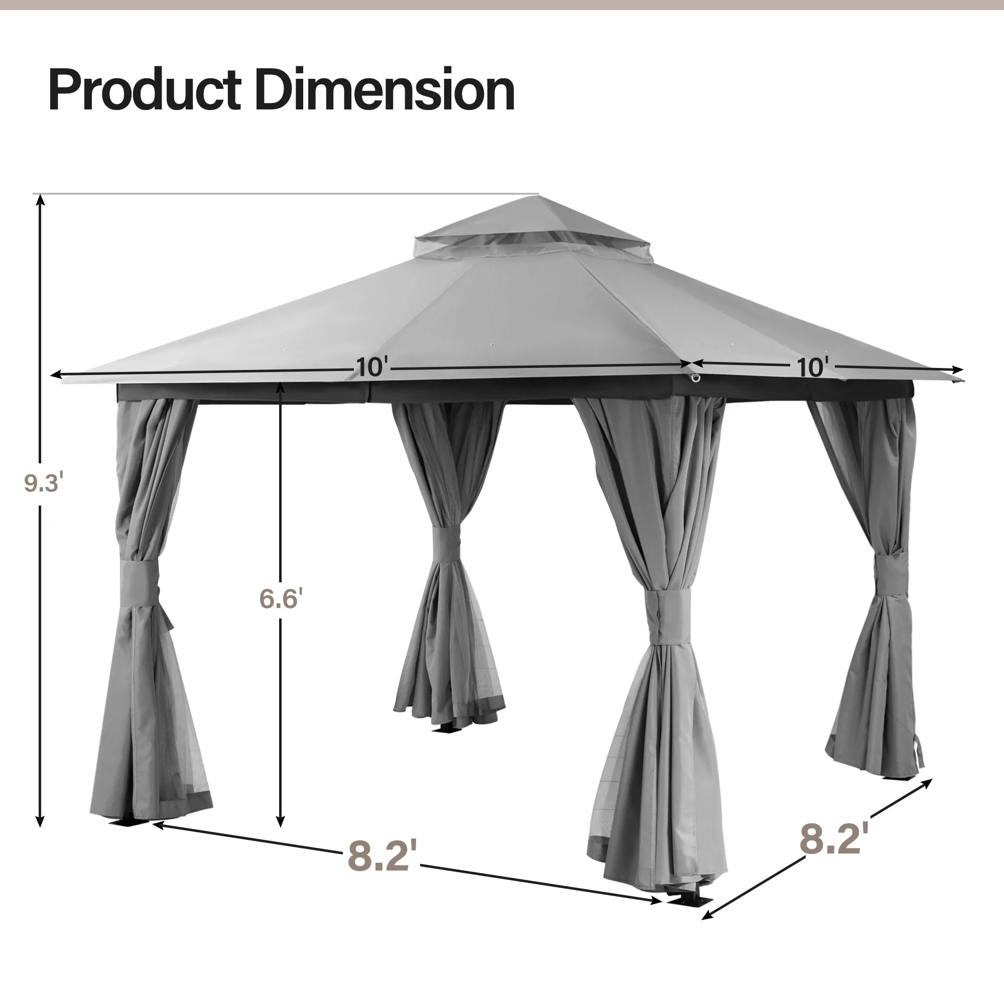 10'X10' Patio Steel Gazebo