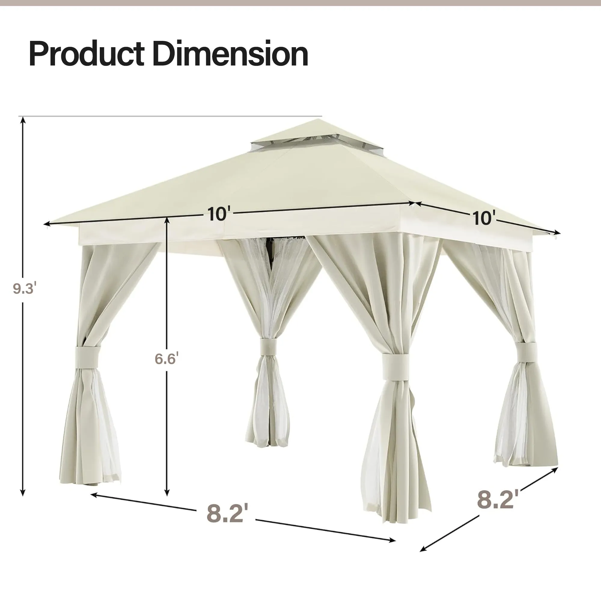 10'X10' Patio Steel Gazebo