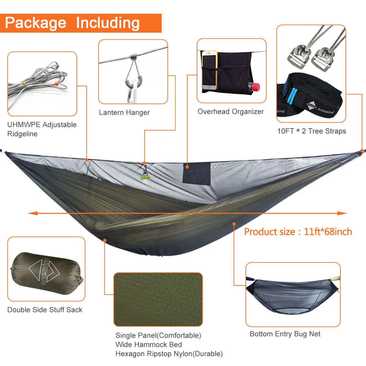 11' Camping Hammock with 12' Tarp Bundle