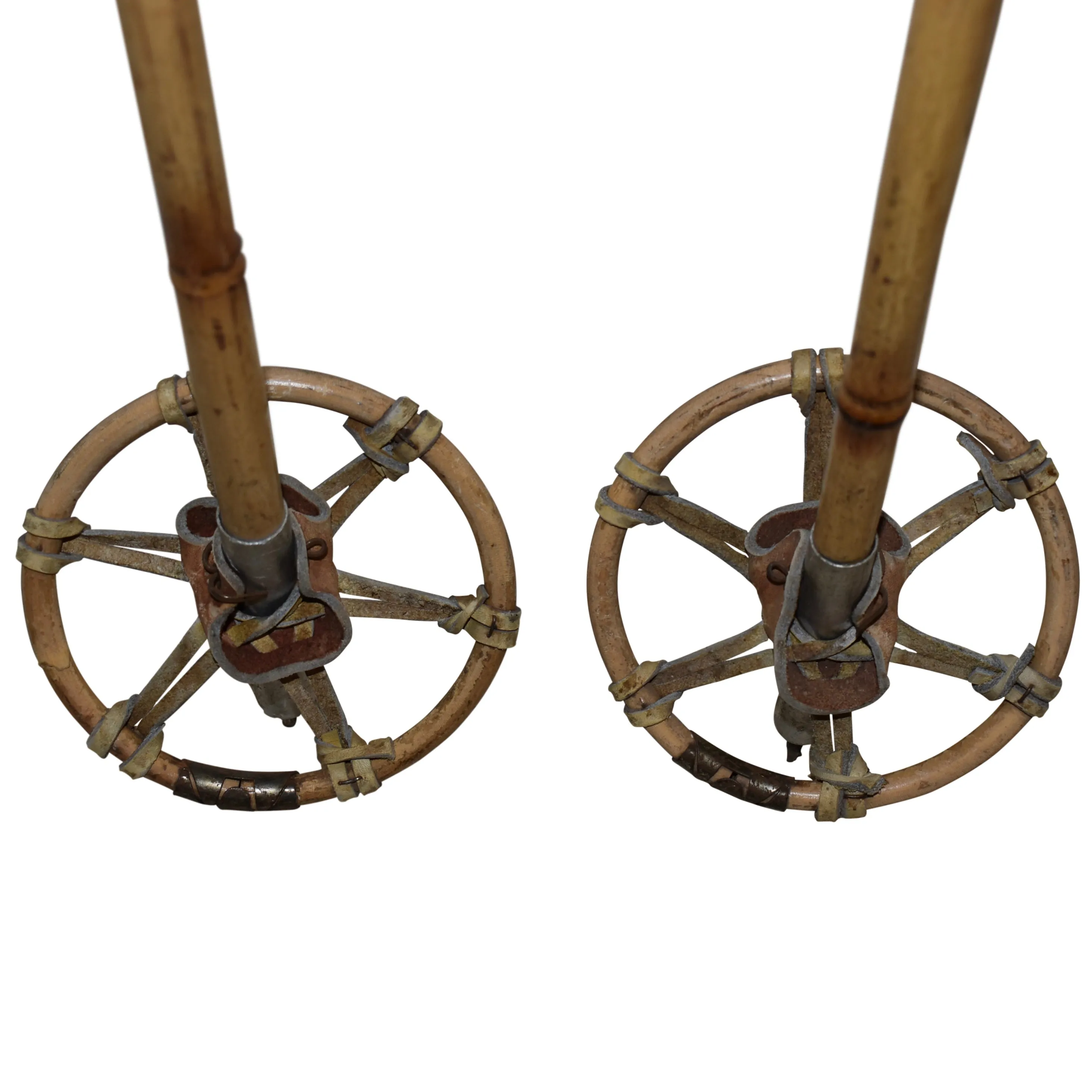 Bamboo Ski Poles with Leather Grips by Gehoha
