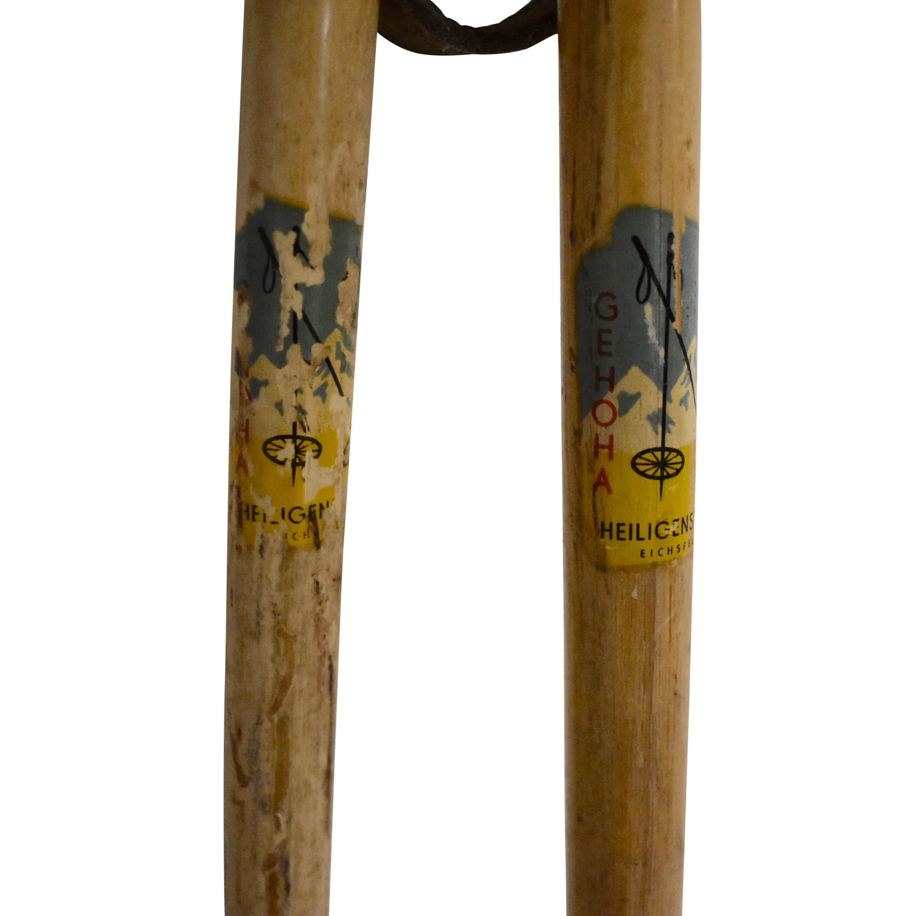 Bamboo Ski Poles with Leather Grips by Gehoha