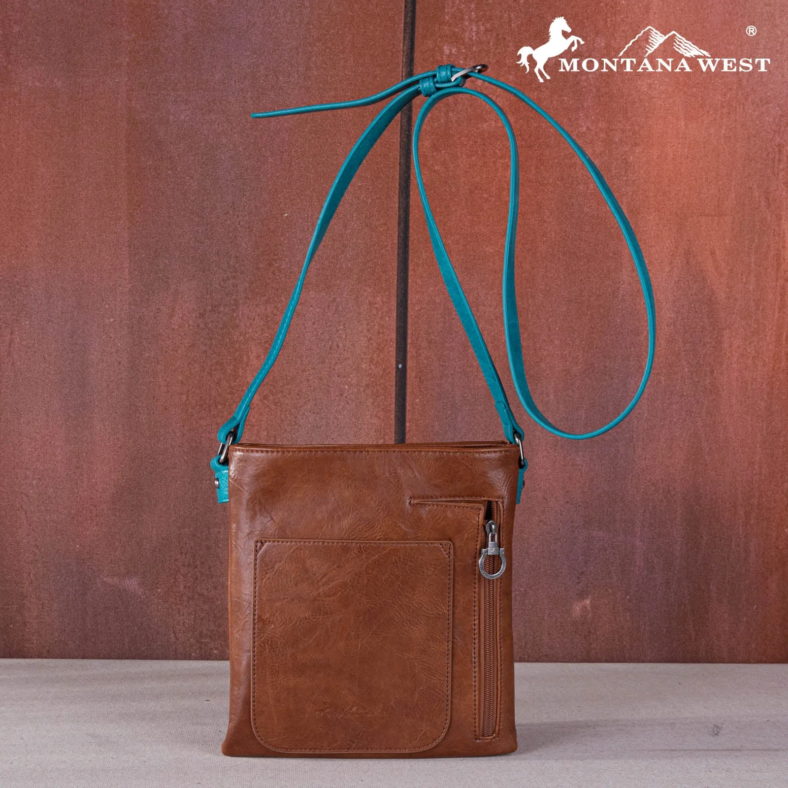 MW1269G-9360  Montana West Embroidered Scroll Cut-out Collection Concealed Carry Crossbody