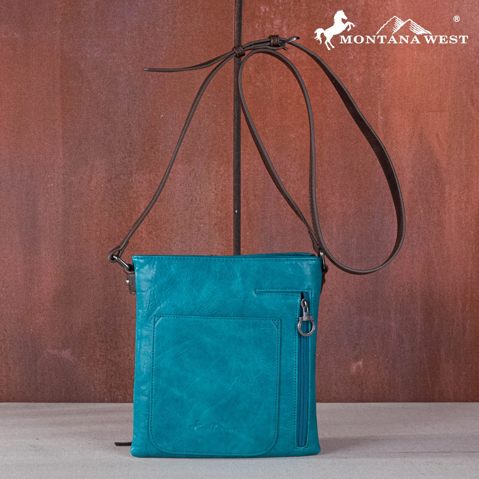 MW1269G-9360  Montana West Embroidered Scroll Cut-out Collection Concealed Carry Crossbody