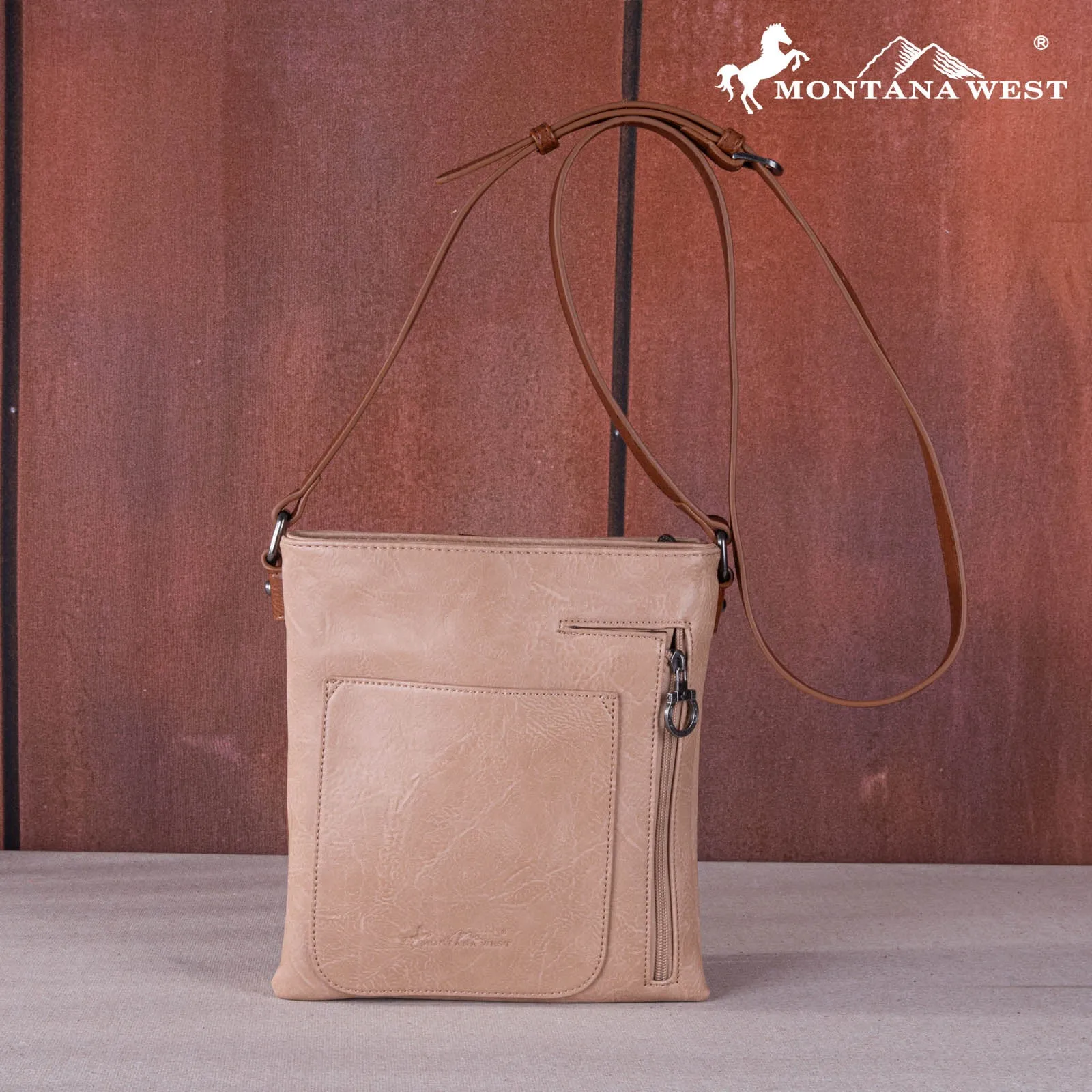 MW1269G-9360  Montana West Embroidered Scroll Cut-out Collection Concealed Carry Crossbody