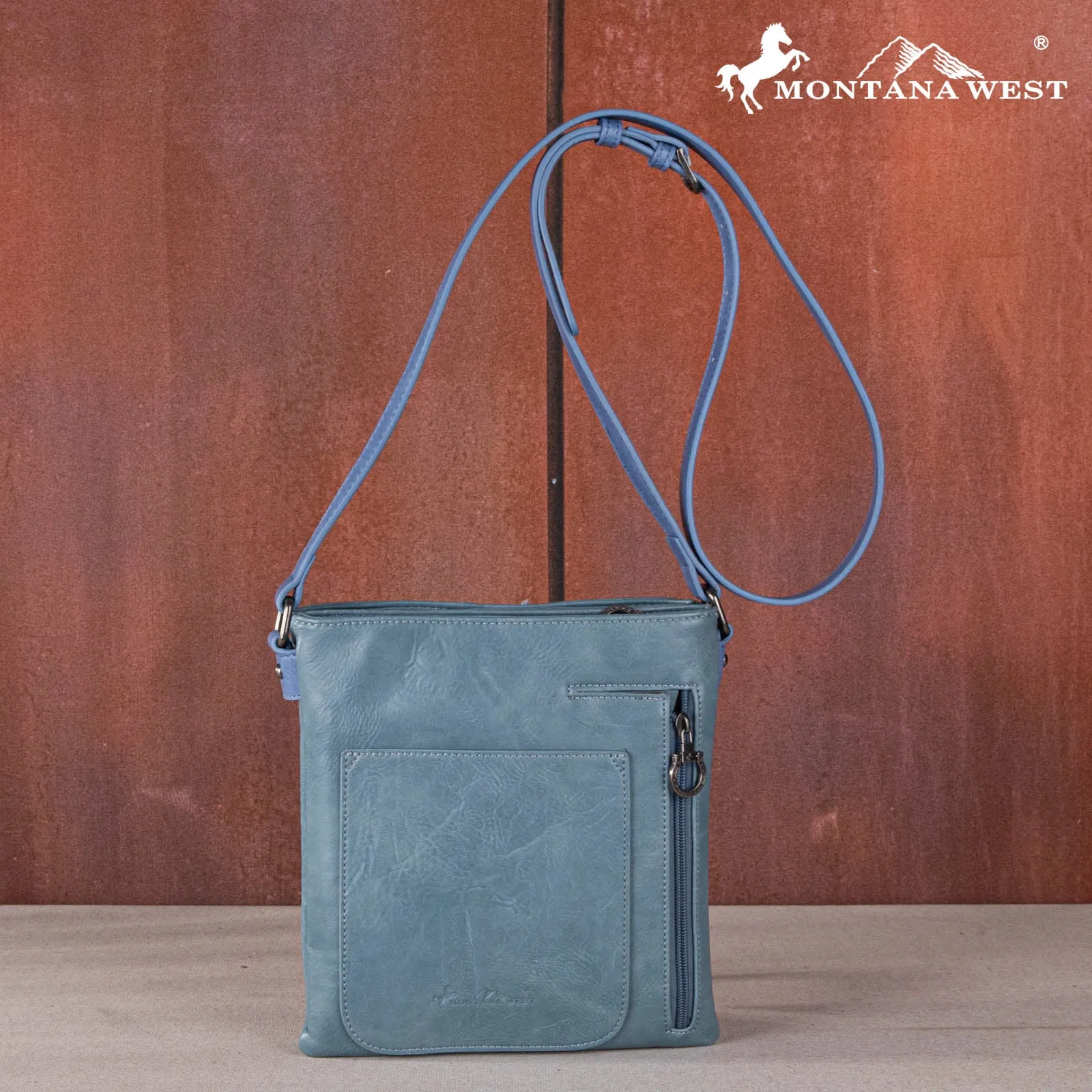 MW1269G-9360  Montana West Embroidered Scroll Cut-out Collection Concealed Carry Crossbody