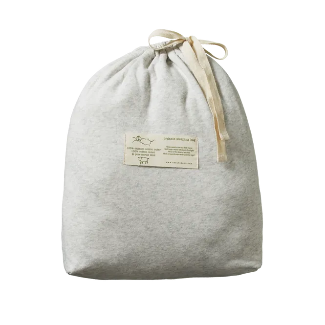 Nature Baby Quilted Cotton & Merino Duvet Sleeping Bag - Light Grey Marl