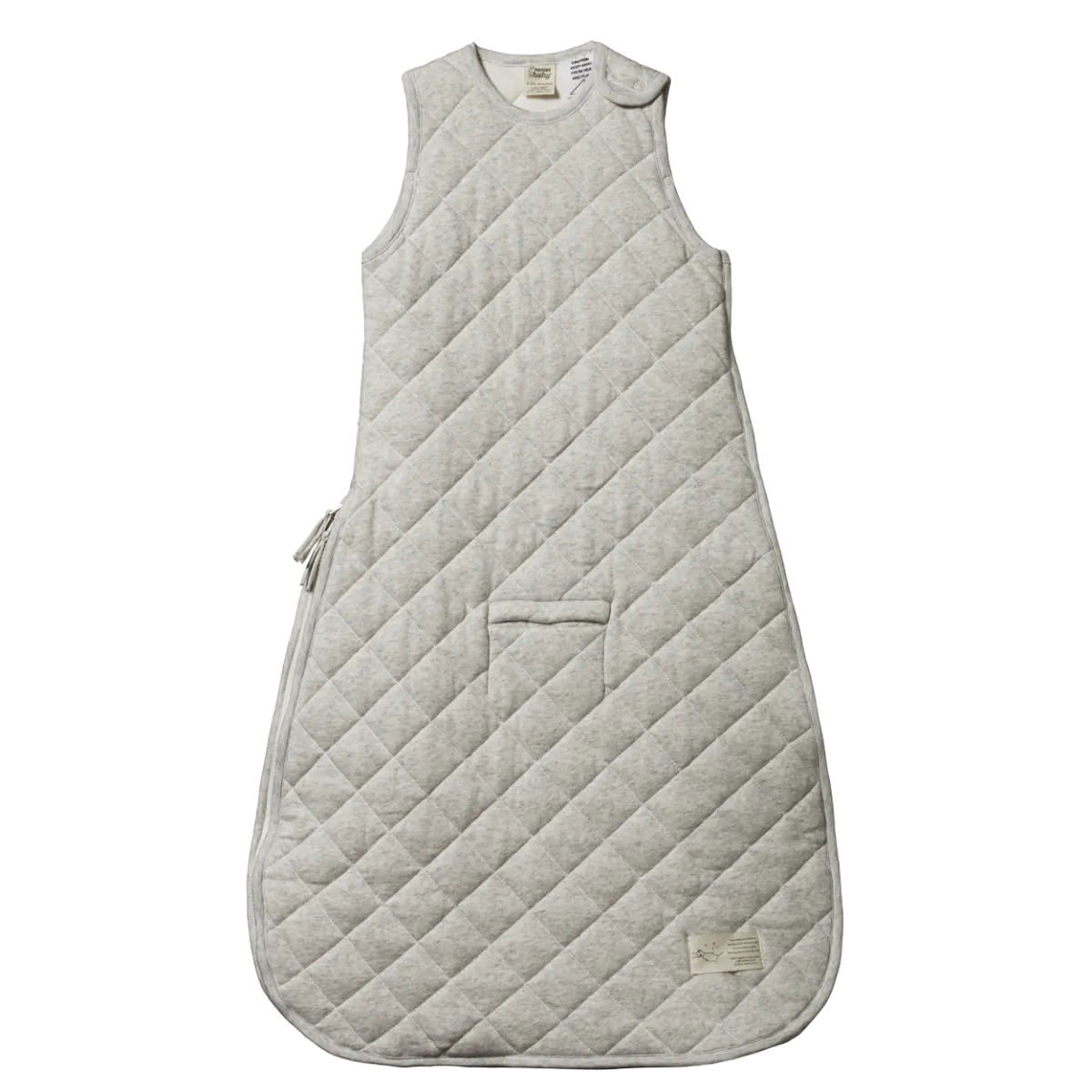 Nature Baby Quilted Cotton & Merino Duvet Sleeping Bag - Light Grey Marl