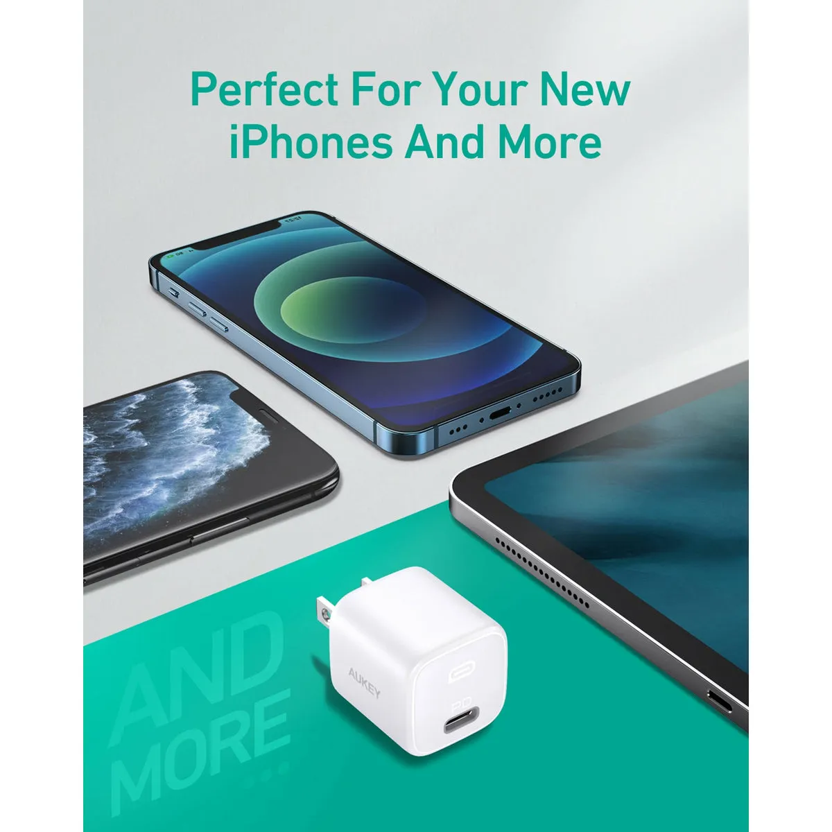PA-B1 Omnia Mini 20W USB C PD Charger White, 2-Pack