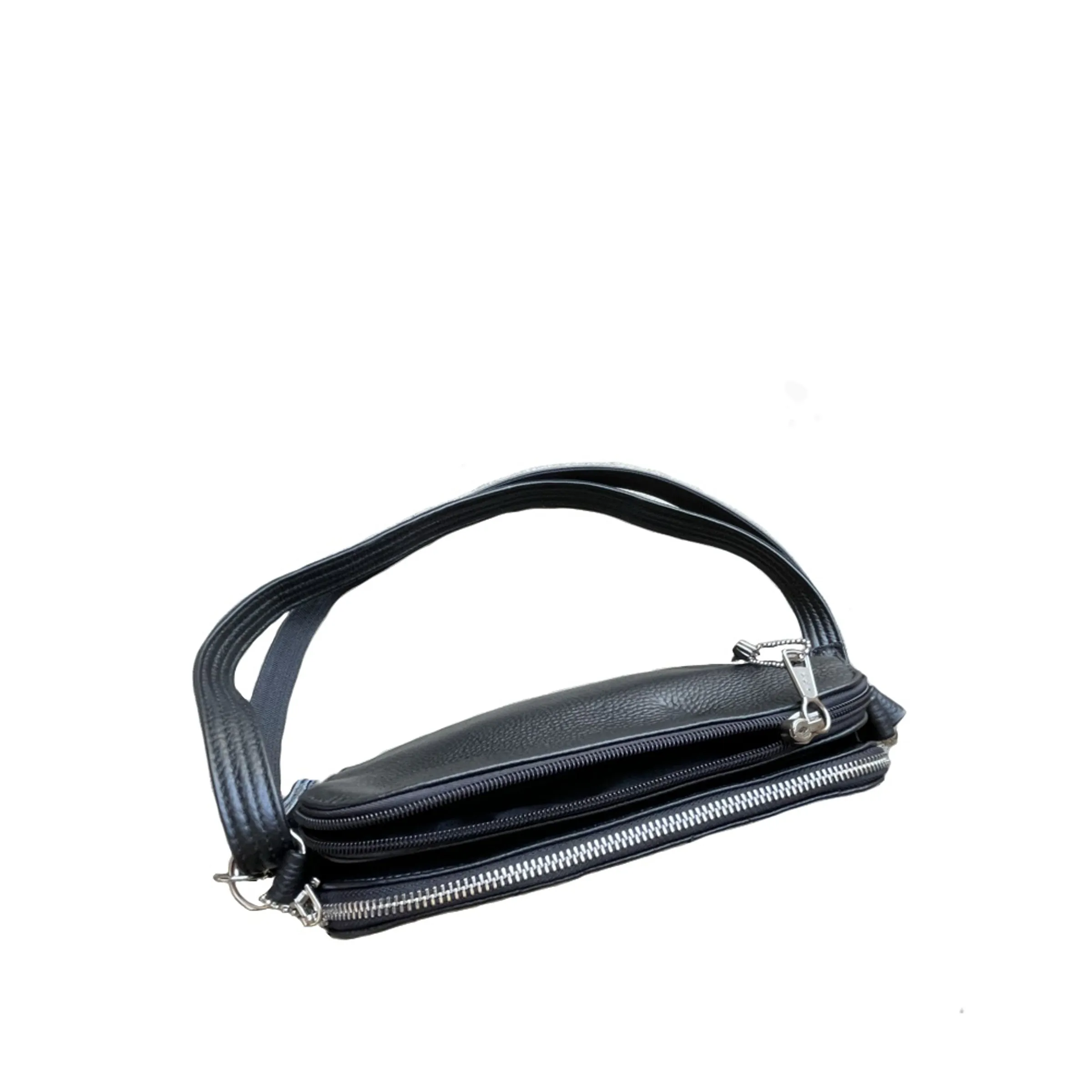 Quilted Compact Lockable Leather Crossbody Purse