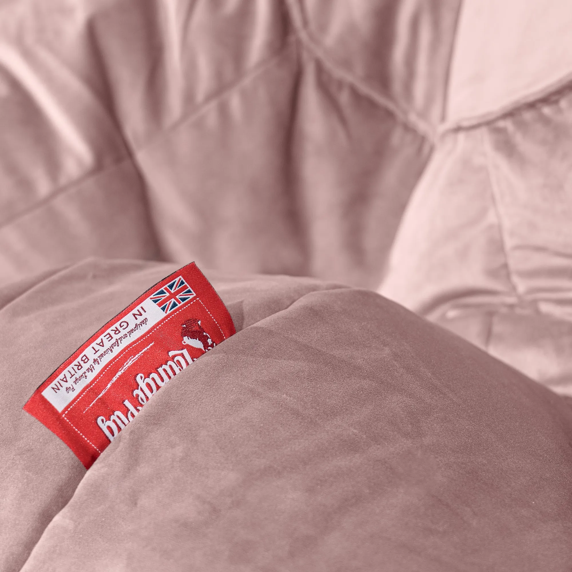 The 2 Seater Albert Sofa Bean Bag - Velvet Rose Pink