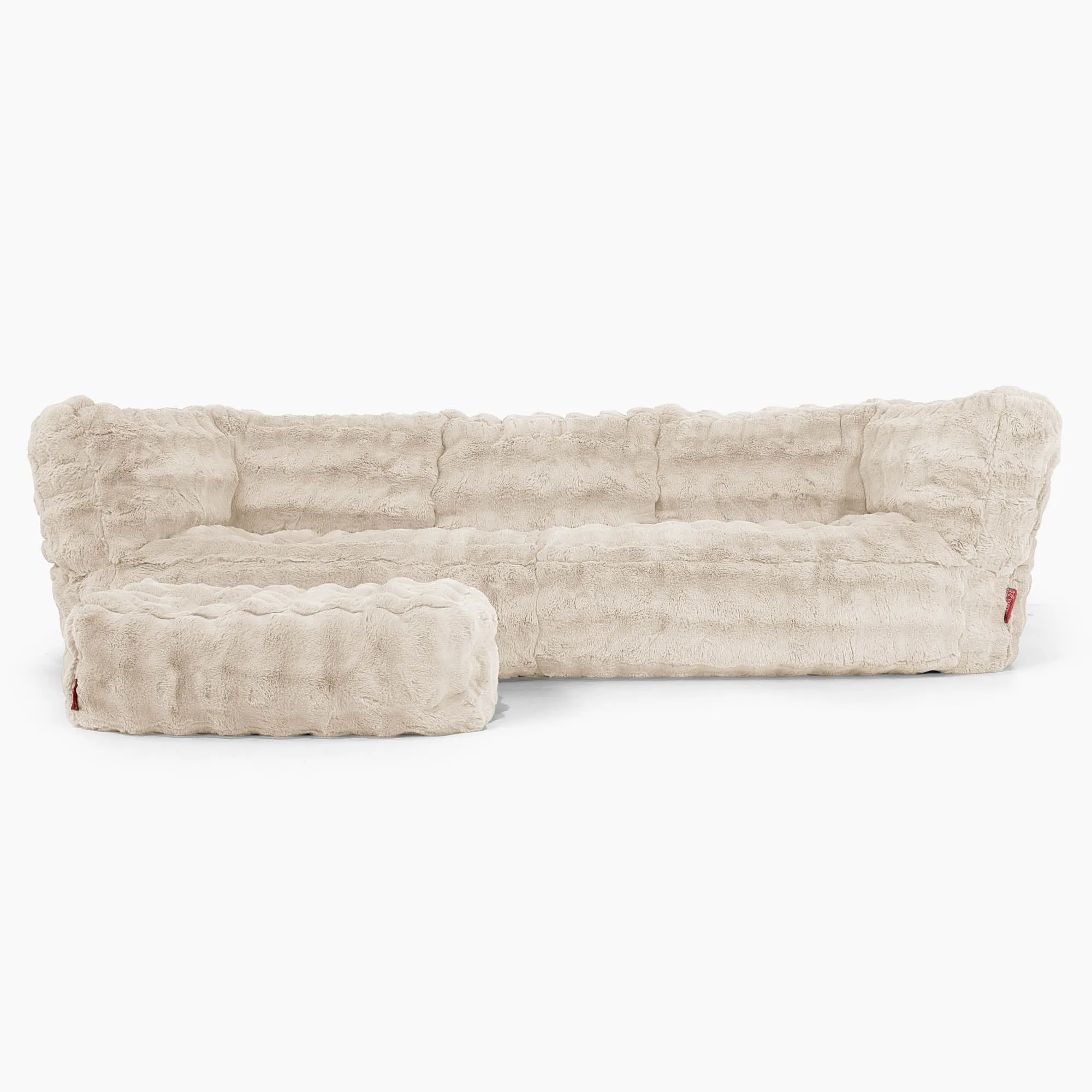 The 3 Seater Albert Sofa Bean Bag - Bubble Faux Fur Cream