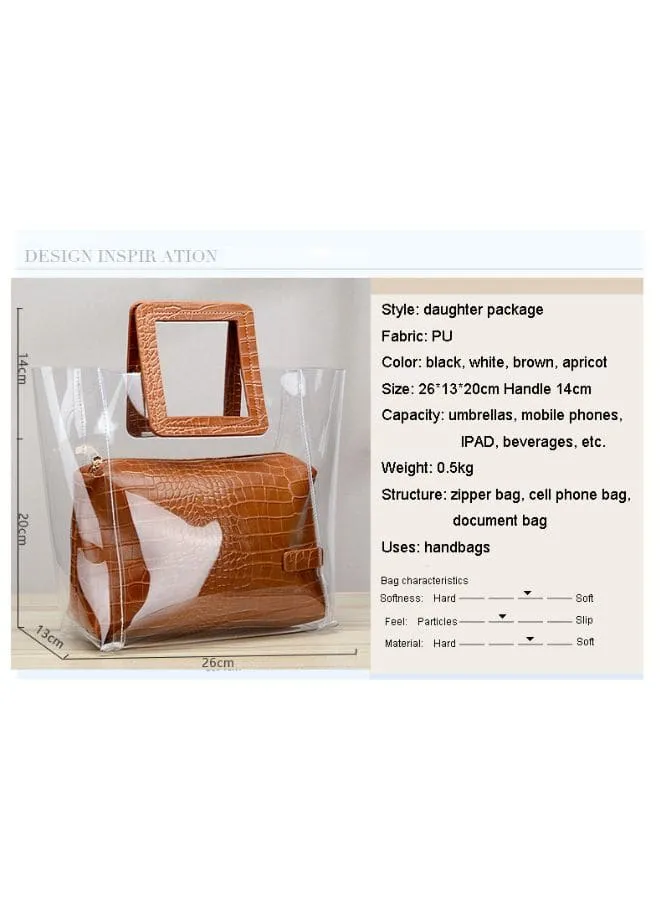 Transparent Leather Tote Bag for Women
