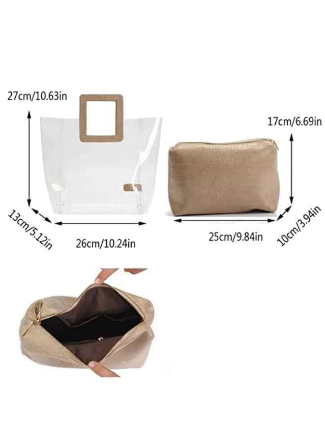 Transparent Leather Tote Bag for Women