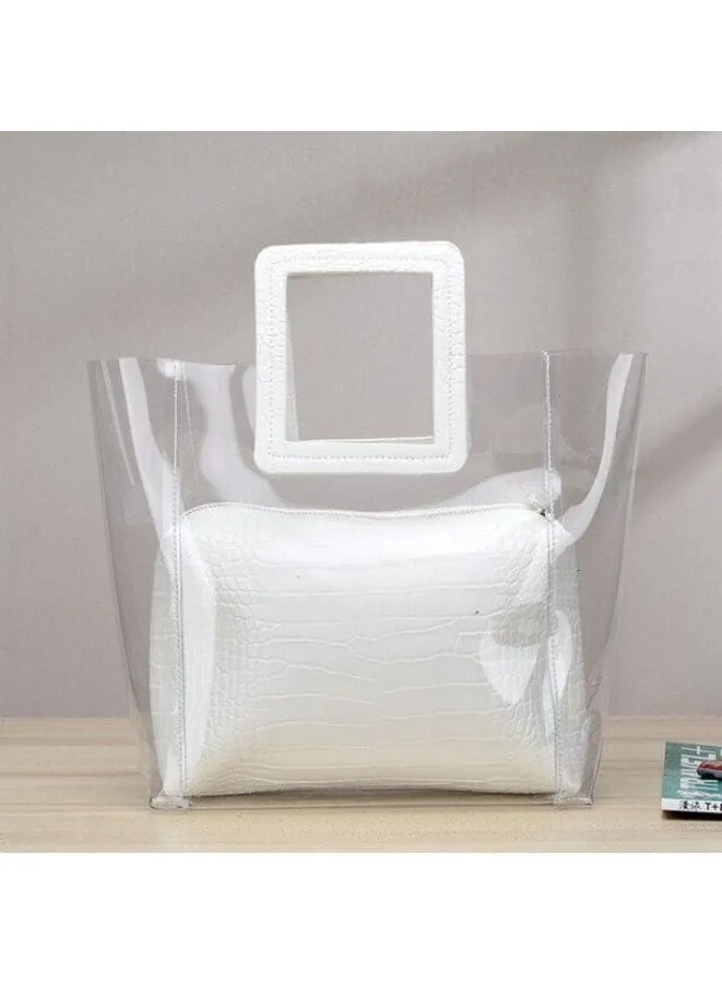 Transparent Leather Tote Bag for Women