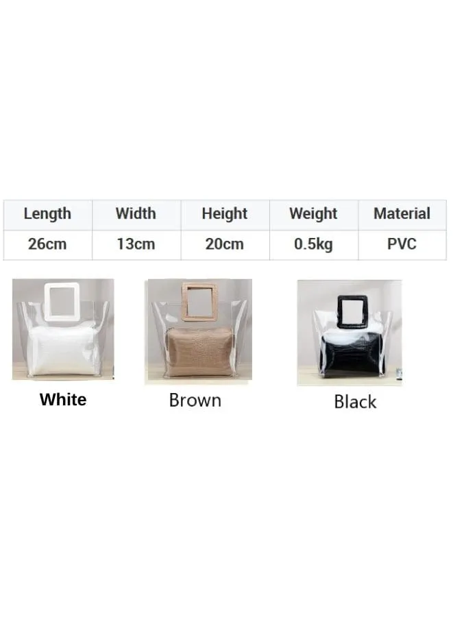 Transparent Leather Tote Bag for Women