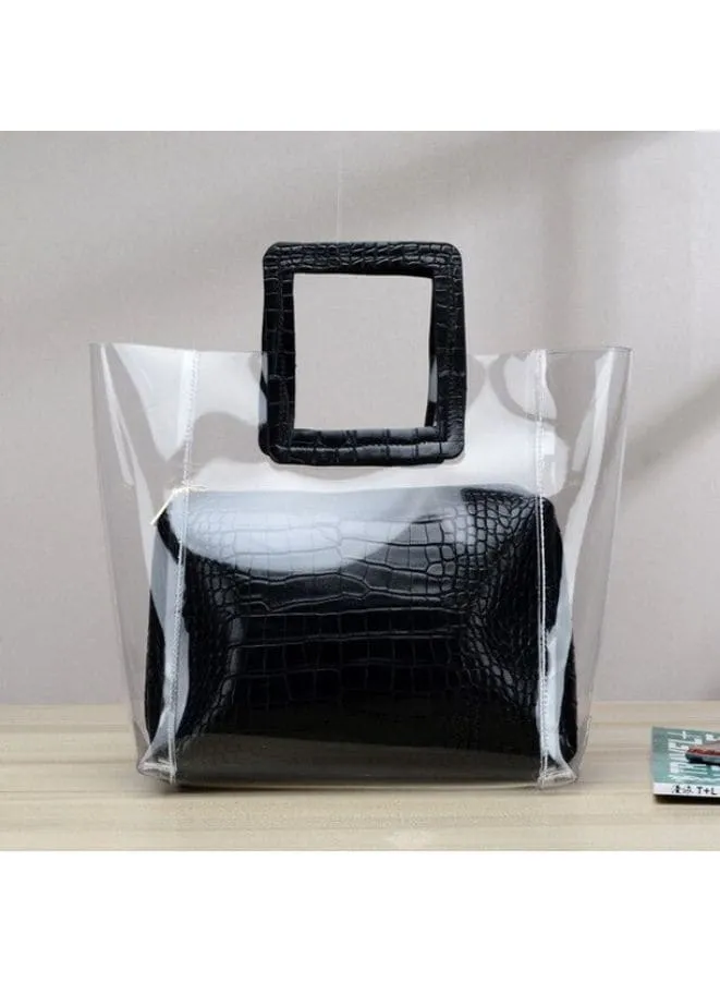 Transparent Leather Tote Bag for Women